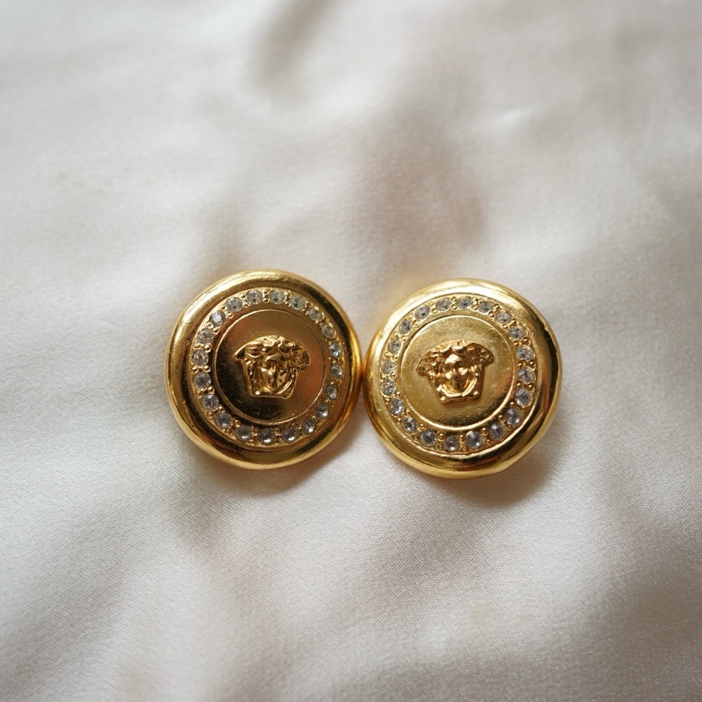 Gianni Versace Medusa Crystal Pavé Earrings
